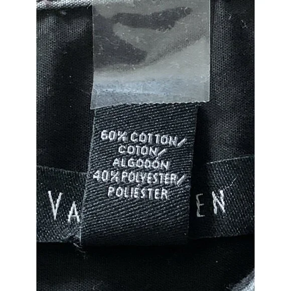 Van Heusen Mens Top Dress Shirt Long Sleeve Black Striped Large 16-16.5 - Picture 11 of 12